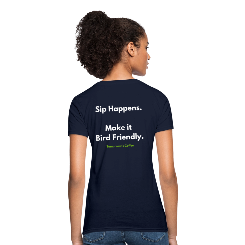 Women's T-Shirt | Sip Happens. - navy