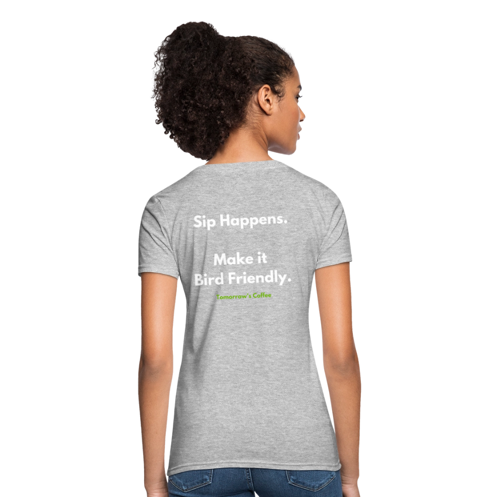 Women's T-Shirt | Sip Happens. - heather gray