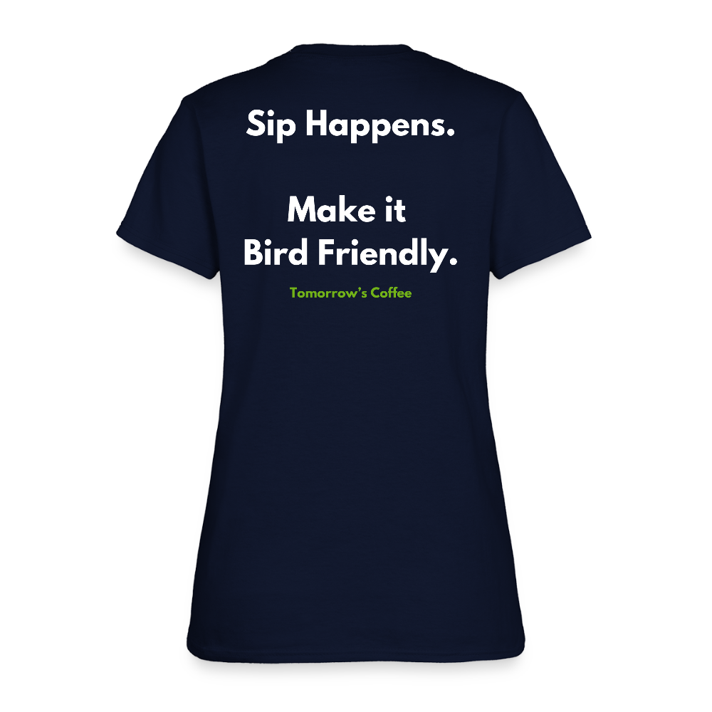 Women's T-Shirt | Sip Happens. - navy