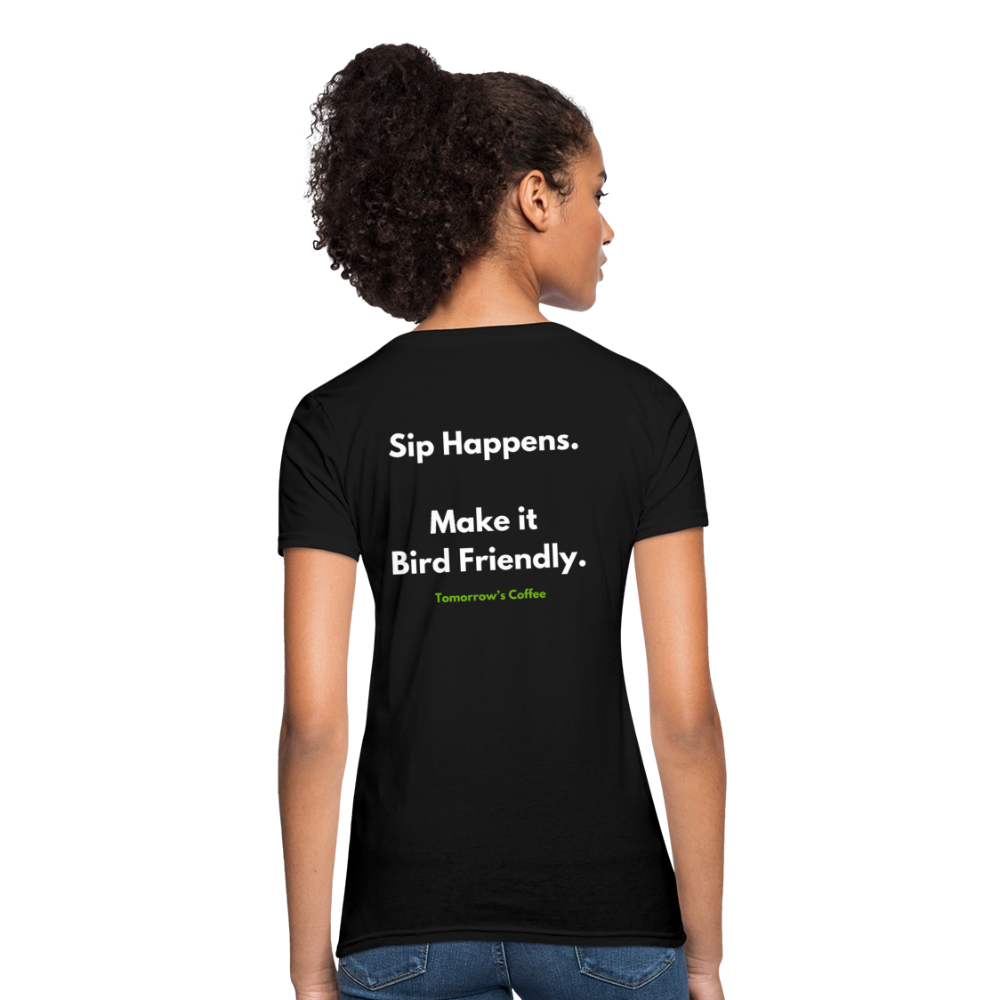 Women's T-Shirt | Sip Happens. - black
