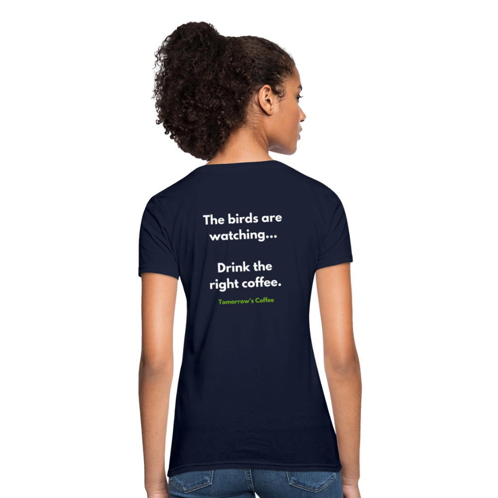 Women's T-Shirt | The Birds are Watching. - navy