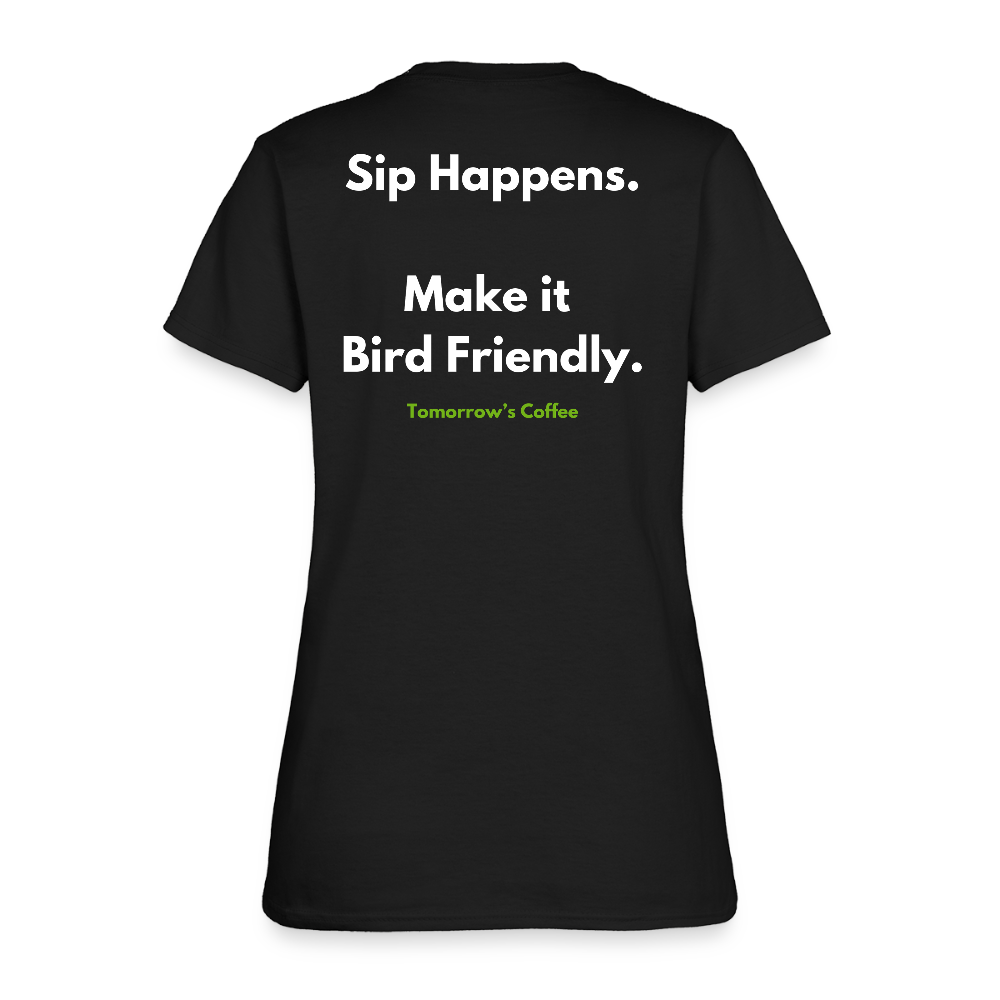 Women's T-Shirt | Sip Happens. - black