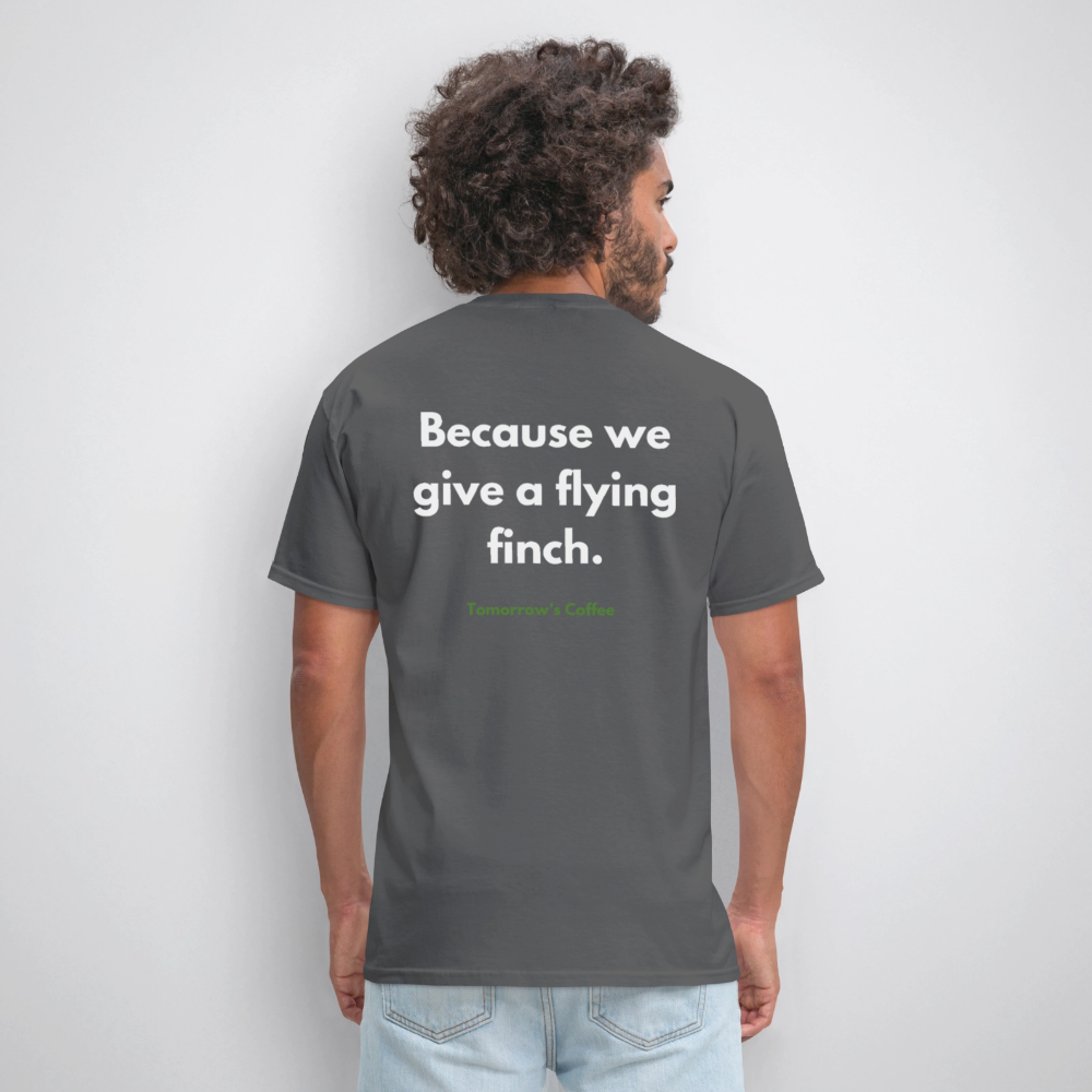 Men's Shirt - We give a flying finch. - charcoal