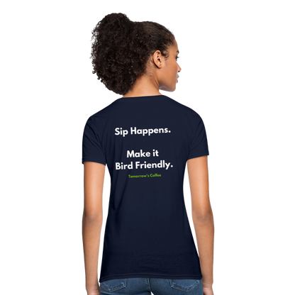Women's T-Shirt | Sip Happens. - navy