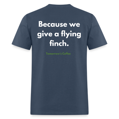 Men's Shirt - We give a flying finch. -  blue dusk