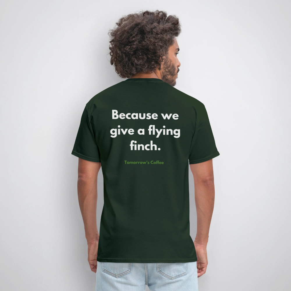Men's Shirt - We give a flying finch. - forest green