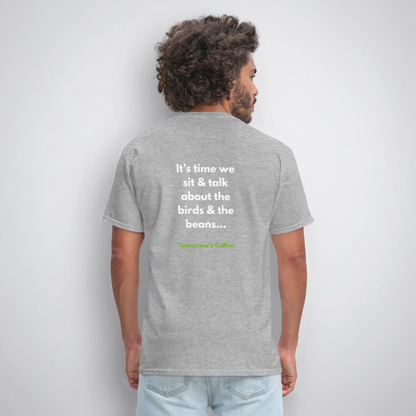 Men's T-Shirt | The Birds & The Beans Talk. - heather gray