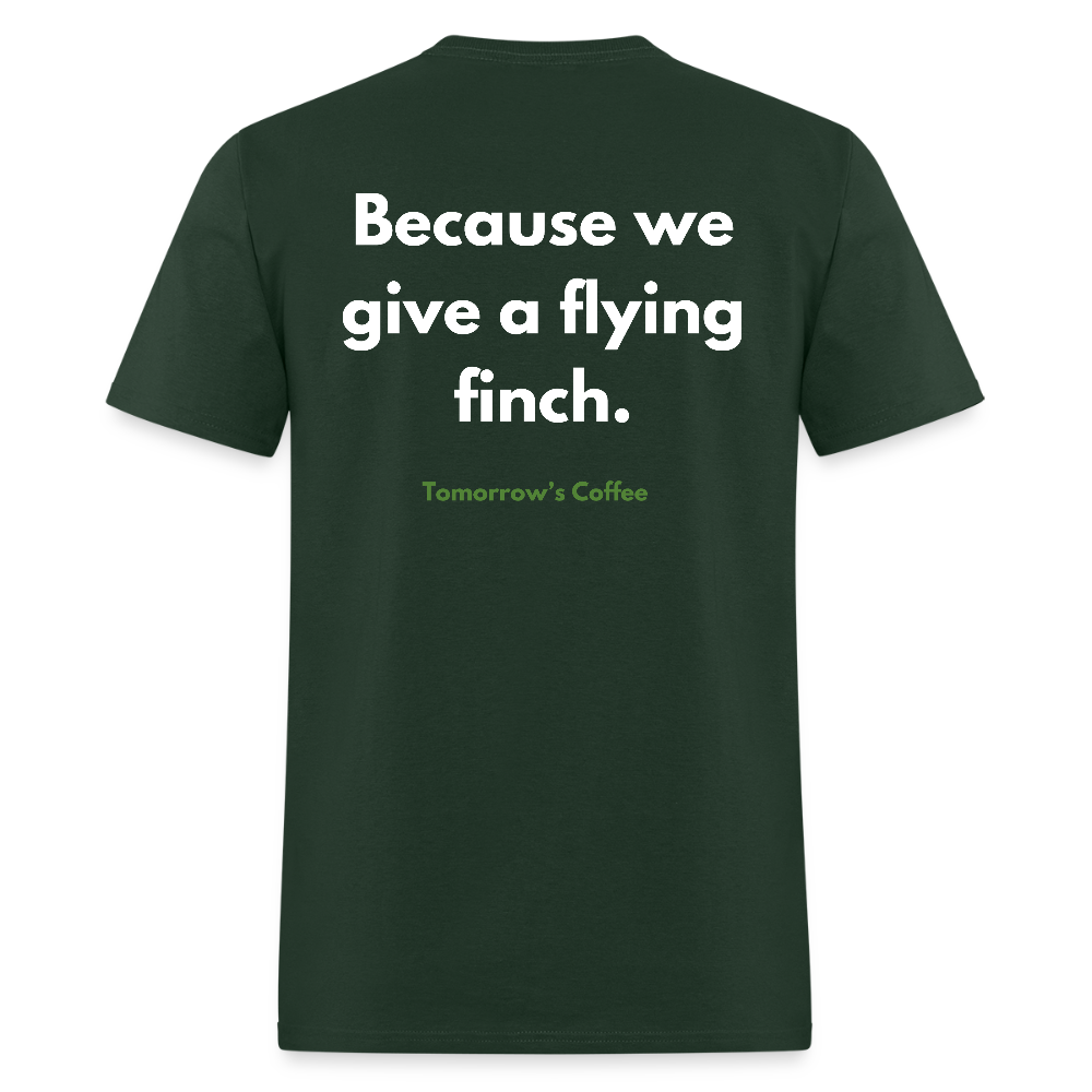 Men's Shirt - We give a flying finch. - forest green