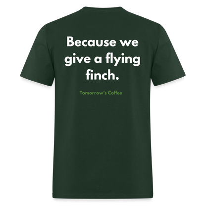 Men's Shirt - We give a flying finch. - forest green