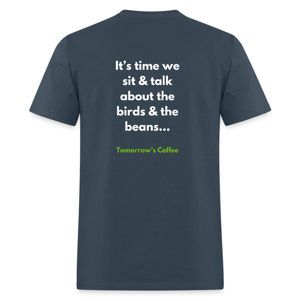 Men's T-Shirt | The Birds & The Beans Talk. -  blue dusk