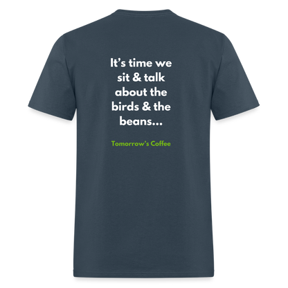 Men's T-Shirt | The Birds & The Beans Talk. -  blue dusk