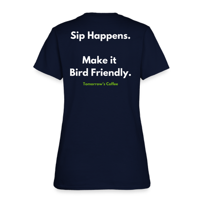 Women's T-Shirt | Sip Happens. - navy