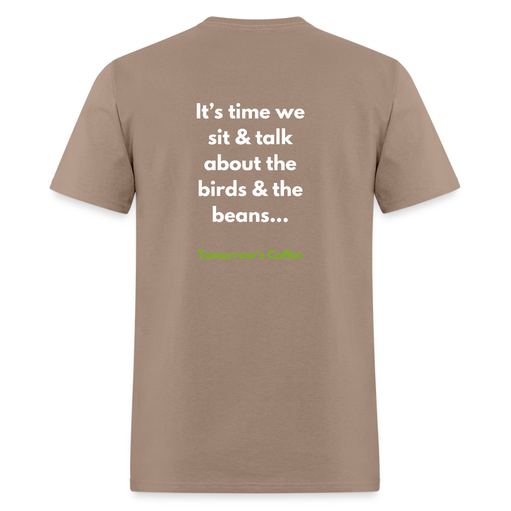 Men's T-Shirt | The Birds & The Beans Talk. - brown savana