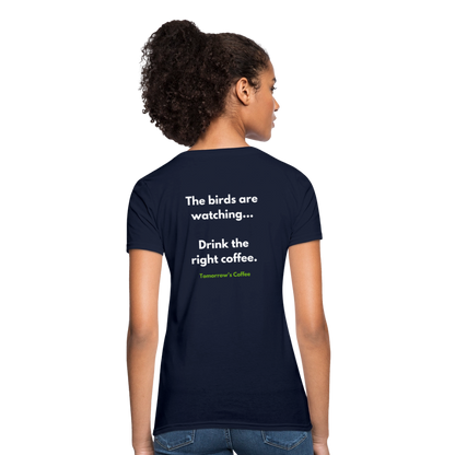 Women's T-Shirt | The Birds are Watching. - navy