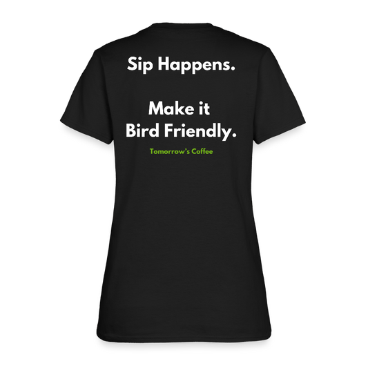 Women's T-Shirt | Sip Happens. - black