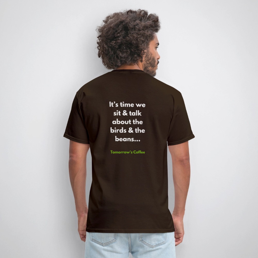 Men's T-Shirt | The Birds & The Beans Talk. - brown