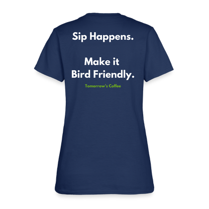 Women's T-Shirt | Sip Happens. -  blue dusk