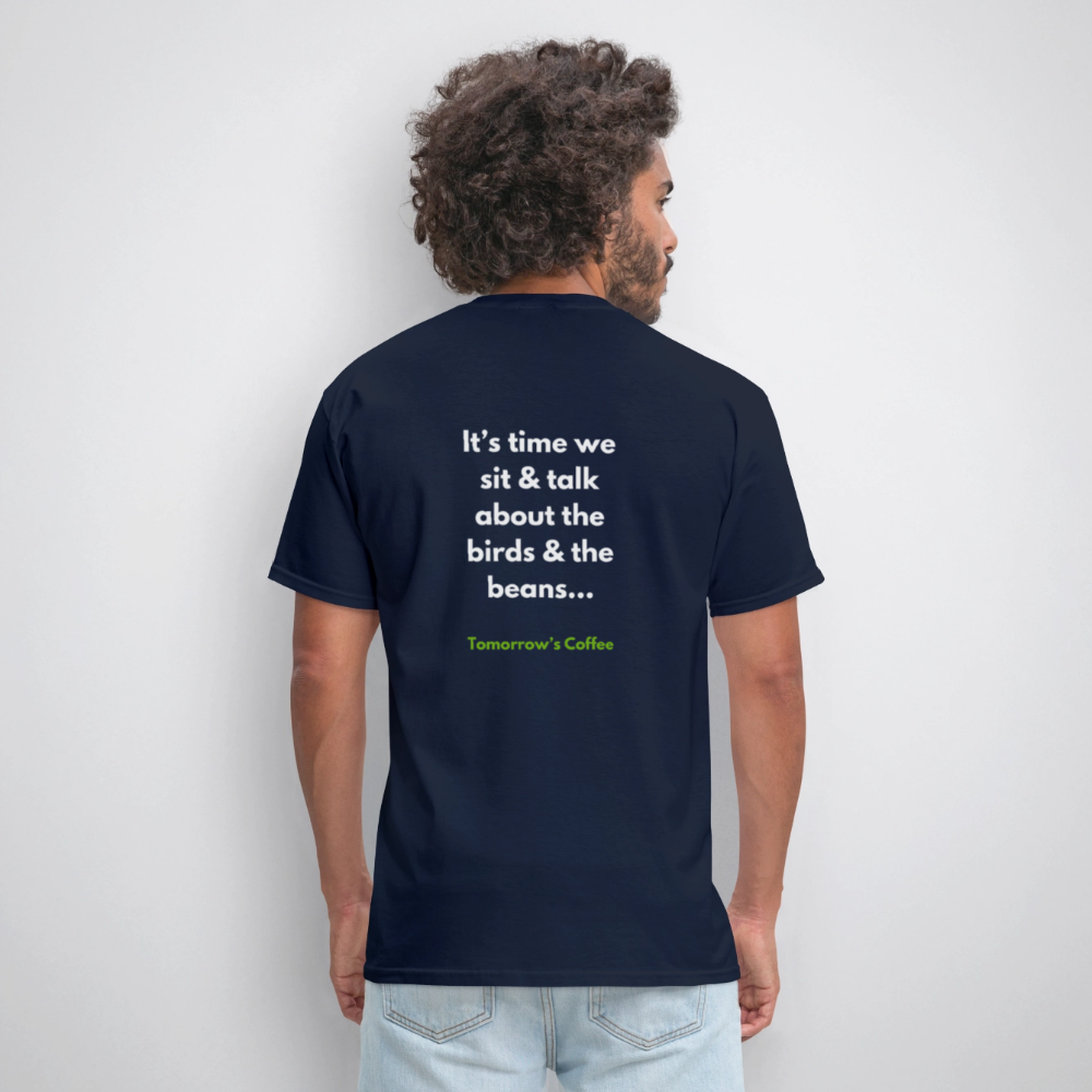 Men's T-Shirt | The Birds & The Beans Talk. - navy