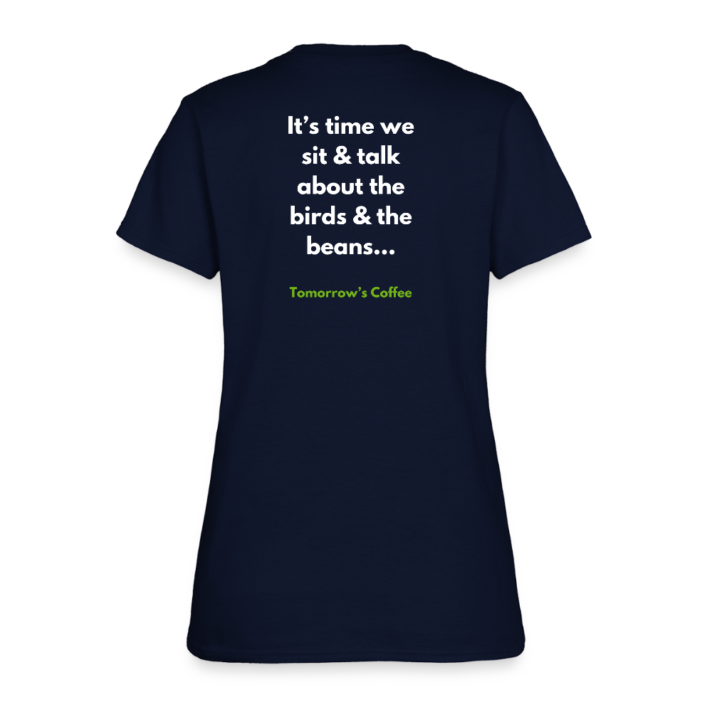 Women's T-Shirt | The Birds & The Beans Talk. - navy