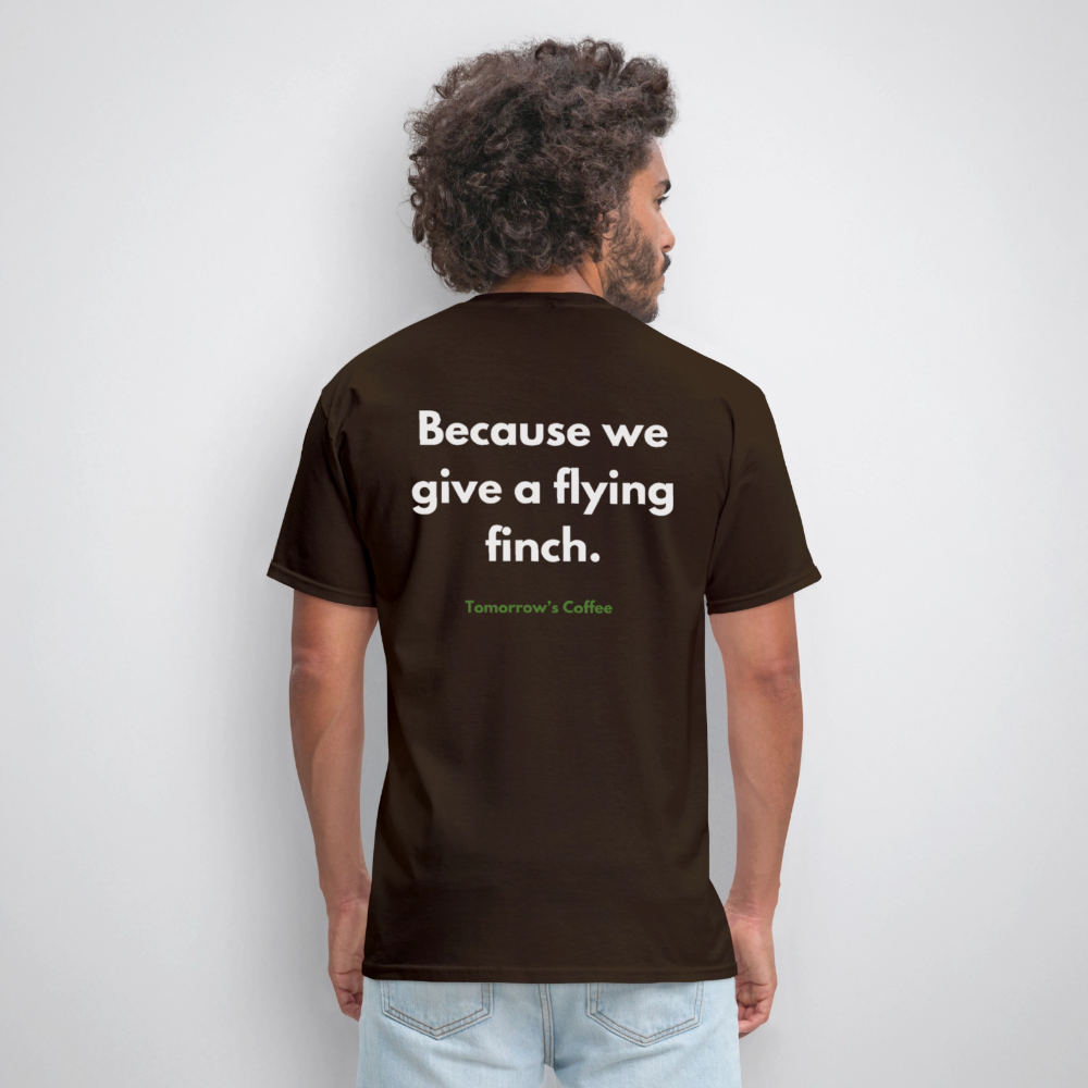 Men's Shirt - We give a flying finch. - brown
