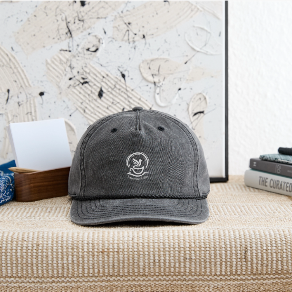 Tomorrow's Coffee Vintage Ball Cap - washed black