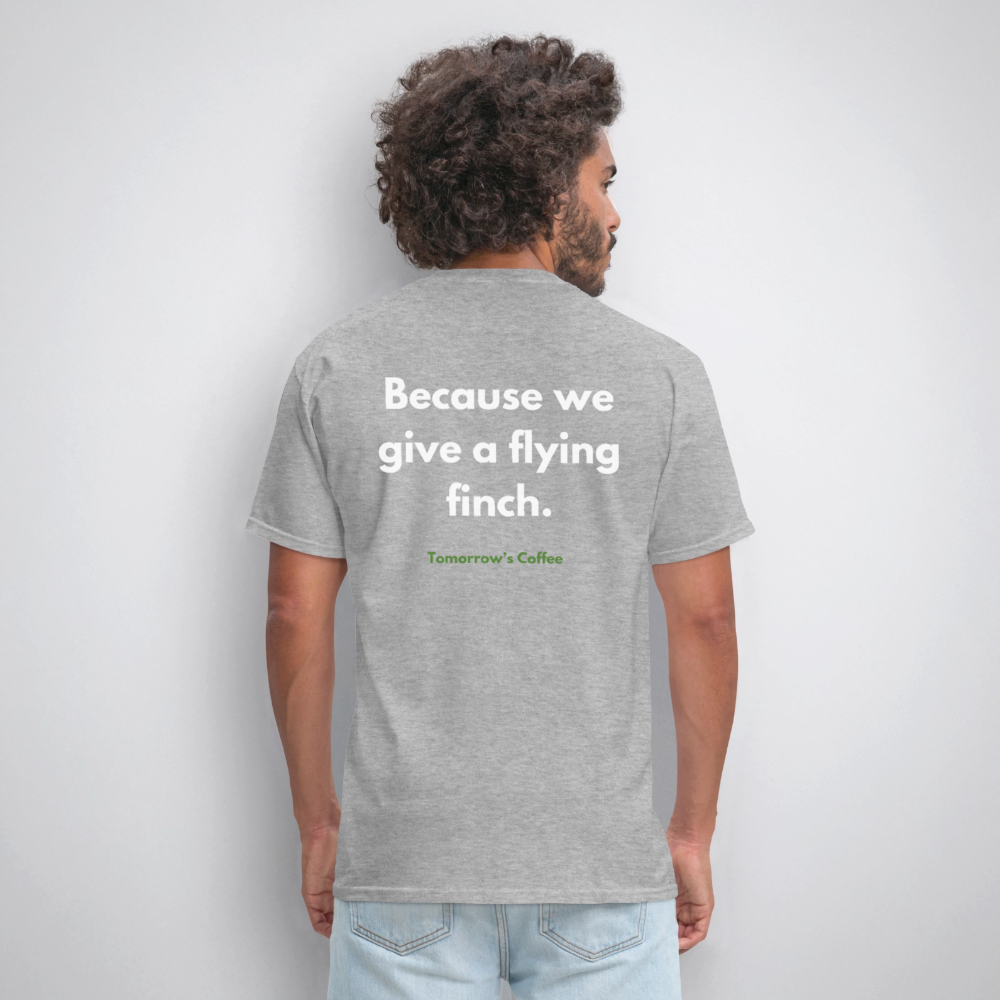 Men's Shirt - We give a flying finch. - heather gray