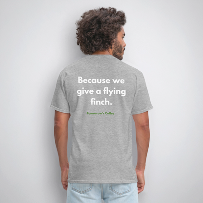 Men's Shirt - We give a flying finch. - heather gray