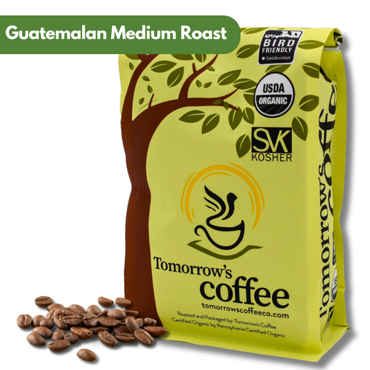 Tomorrow's Coffee, Guatemalan Single Origin, Medium Roast, Ground or Whole, 12 oz. or 1 lb.